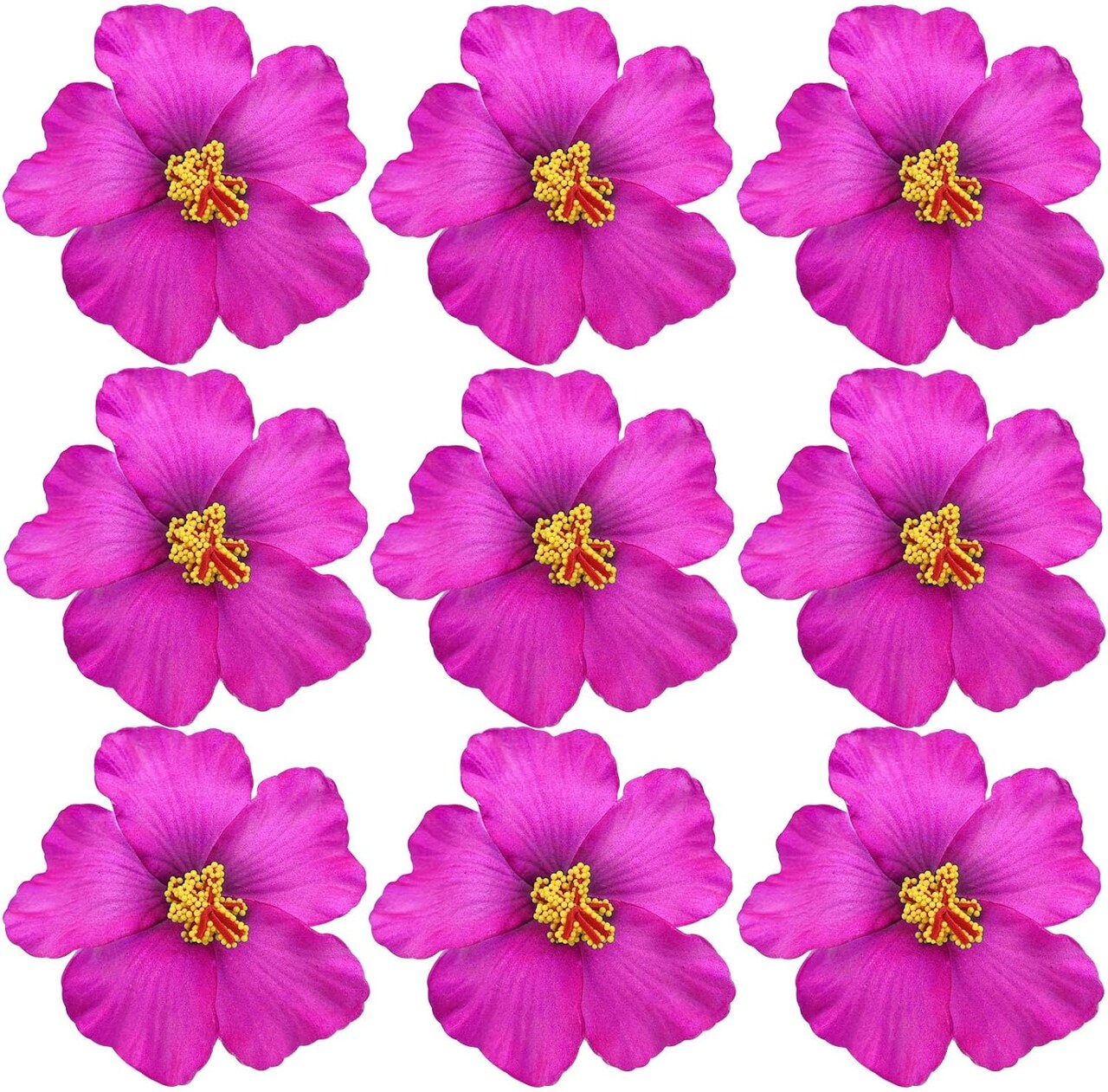 20 PCS Rose Hawaiian Faux Hibiscus Flowers Hawaii Summer Party